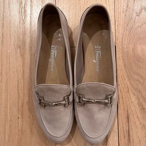 Beige suede Ferragamo loafers